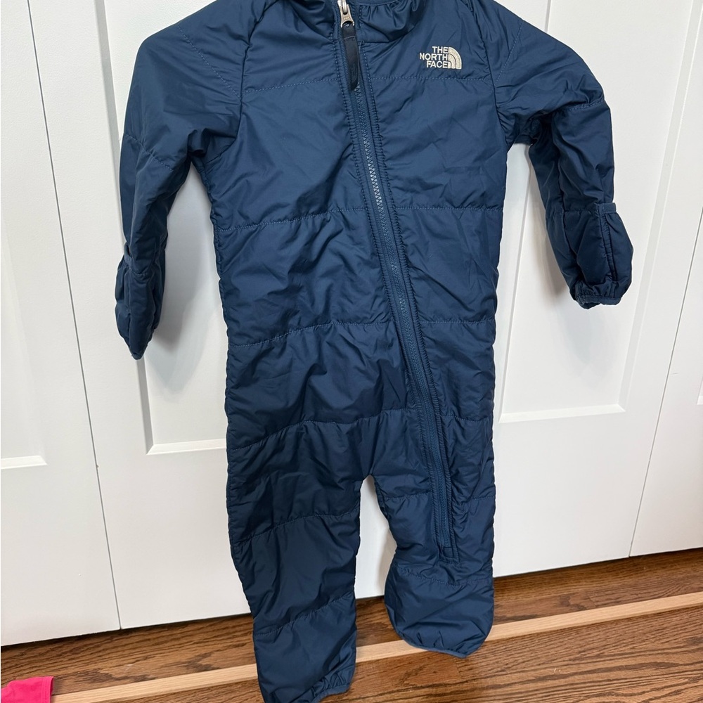 The North Face Navy Blue Kids Insulated One-Piece Footie